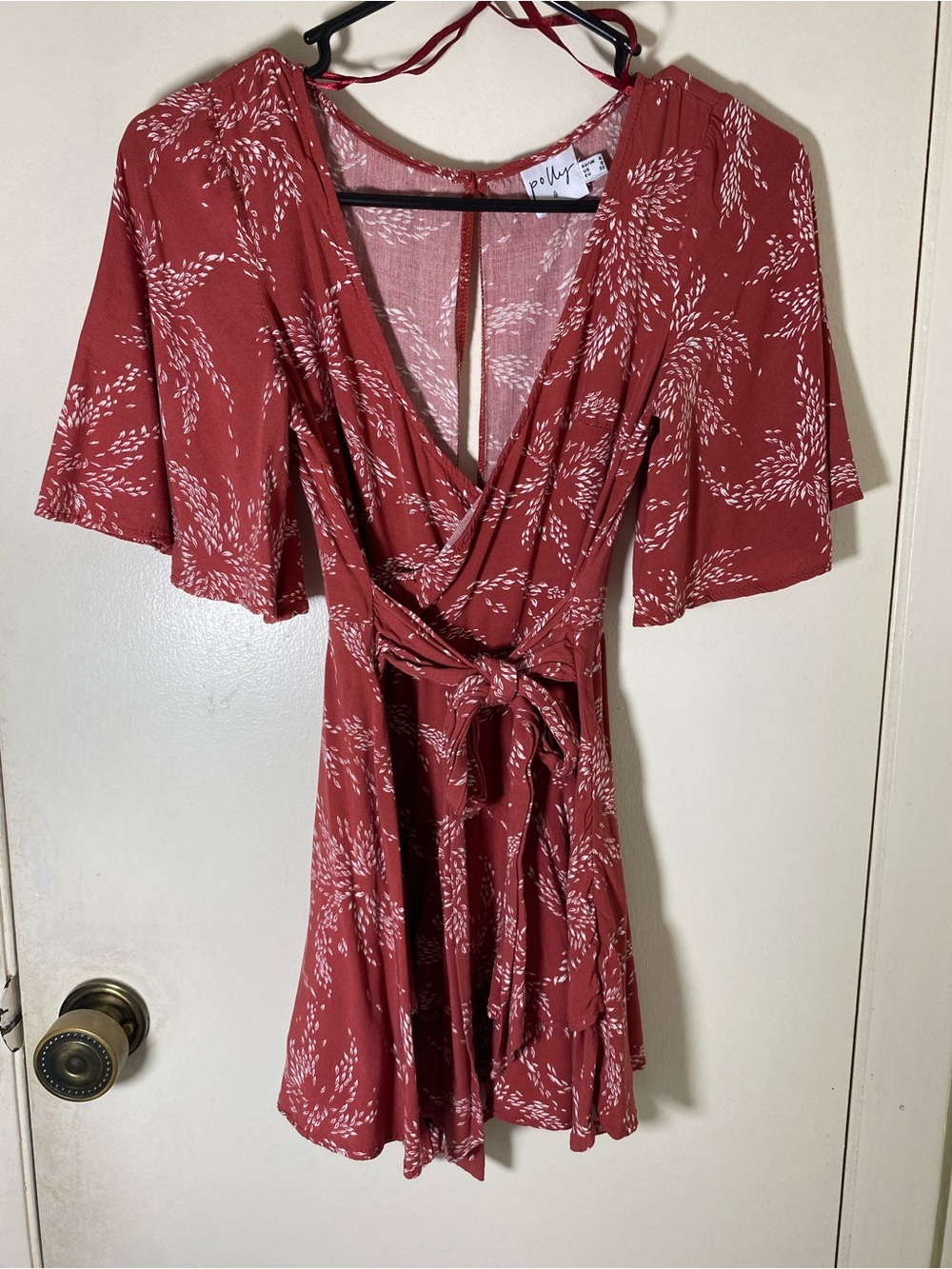 Polly Rust Floral Wrap Romper